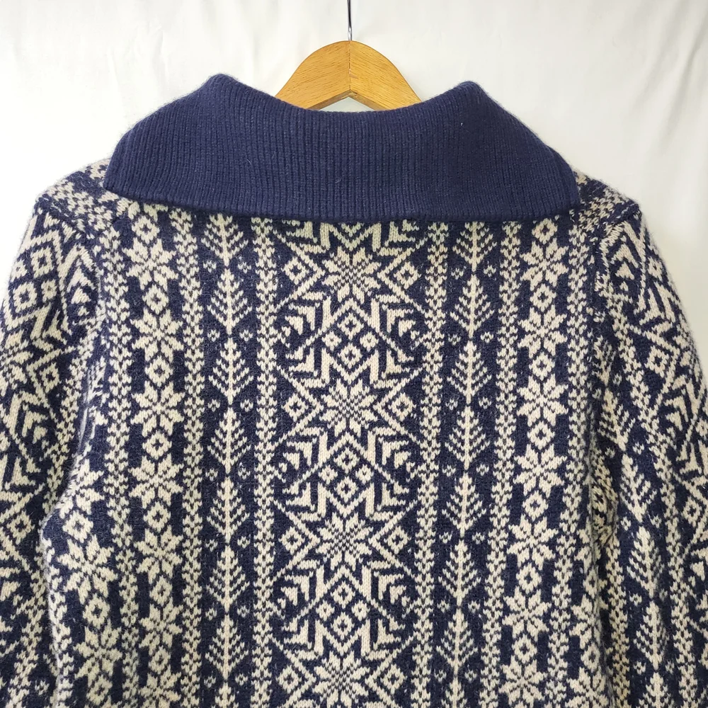 J. Crew Lambswool‎ Fair Isle Quarter Zip Sweater Men's Size Medium